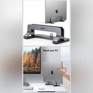 UGREEN Silver Gray Vertical Laptop Stand